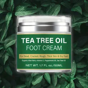 Tea Tree Oil Foot Cream – 1.7oz (50ml) – Soothing, Moisturizing & Refreshing for Soft, Healthy Feet – Perfect for Personal & Family Use, Travel-Friendly