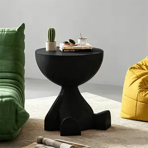 Side Table, Small Coffee Table – Waterproof & Durable, Round Modern End Table for Living Room, Bedroom, Bedside, Versatile Accent Table – Black