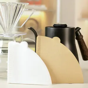 100 Sheets Coffee Filters Size 01 & 02 Natural Paper Disposable Suitable for Hand Brewed Drip Coffee Machines
