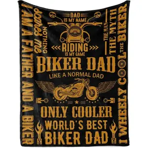Father's Day Motorcycle Dad Gifts, Throw Blanket for Cooler Biker Dad, Grandpa, Motorbike Lover Biker Rider Father, Father's DayThrow Blanket Throw Blanket Birthday Anniversary Holiday Christmas Halloween