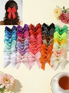 40pcs Macaron Color Butterfly Hair Clips, Random Colors, Tassel Bow Design, Non-Damaging, Fun Multicolor Accessories, Daily Wear, Holiday Gifts, Hair Clip Set