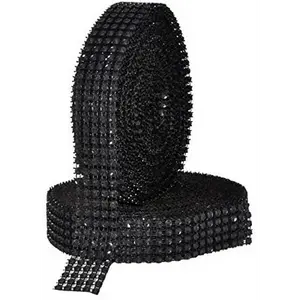 Mandala Crafts Faux Diamond Bling Wrap, Faux Rhinestone Crystal Mesh Ribbon Roll for Wedding, Party, Centerpiece, Cake, Vase Sparkling Decoration