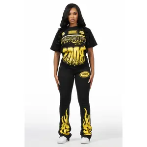 Esha Black T-Shirt Trackset