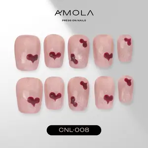(Buy 2 Get 1) AMOLA Short Collection 2 - Press on nails Handmade Press-On Nails [Free Tools with 3M Glue Tabs] Reusable, Long-Lasting, Salon-Quality