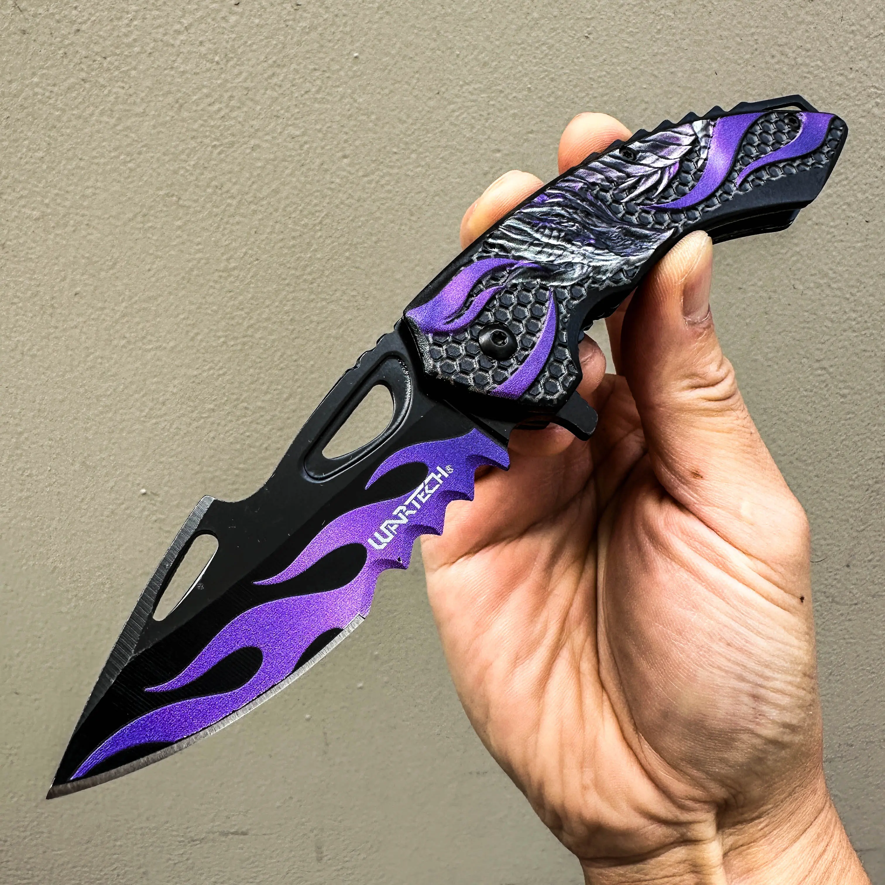 7.75" Cool Fantasy Dragon Pocket Knife Folding Knife EDC Survival Tool for Men, Razor Sharp Stainless Steel Blade, Compact Camping Hunting Hiking Outdoor Gear Gift