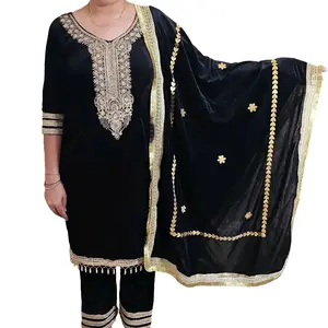 punjabi suits black velvet &  pant