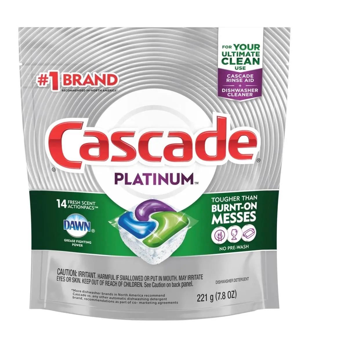 212 MAIN Cascade Original Platinum Fresh Dishwasher Cleaner Kit - 14 Packs Triple Action Actionpacs, Household Cleaner for Dishwasher Machine Cleaning & Appliance Maintenance