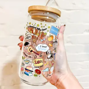 Gilmore girls Stars hollow iced coffee glass beer can glass funny gift lid and straw Gilmore girls gift Luke’s coffee