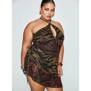 Syrefena Halter Mini Dress Multi Curve