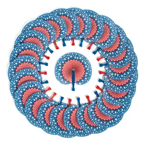 10 1/2" Bulk  120 Pc. Stars & Stripes Paper Folding Hand Fans