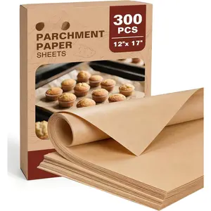 300 count  Paper Sheets, 12x17 Inches Unbleached Baking Paper, Non Stick for Gently Baking, Pre-Cut Half Sheet  Paper for Oven, Air Fryer Liners, Microwave