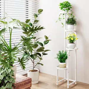 Plant Stand Indoor Outdoor 3 Tier 4 Tier Metal Plant Shelf for Multiple Plants Corner Flower Holders for Living Room Balcony Bedroom Patio Garden