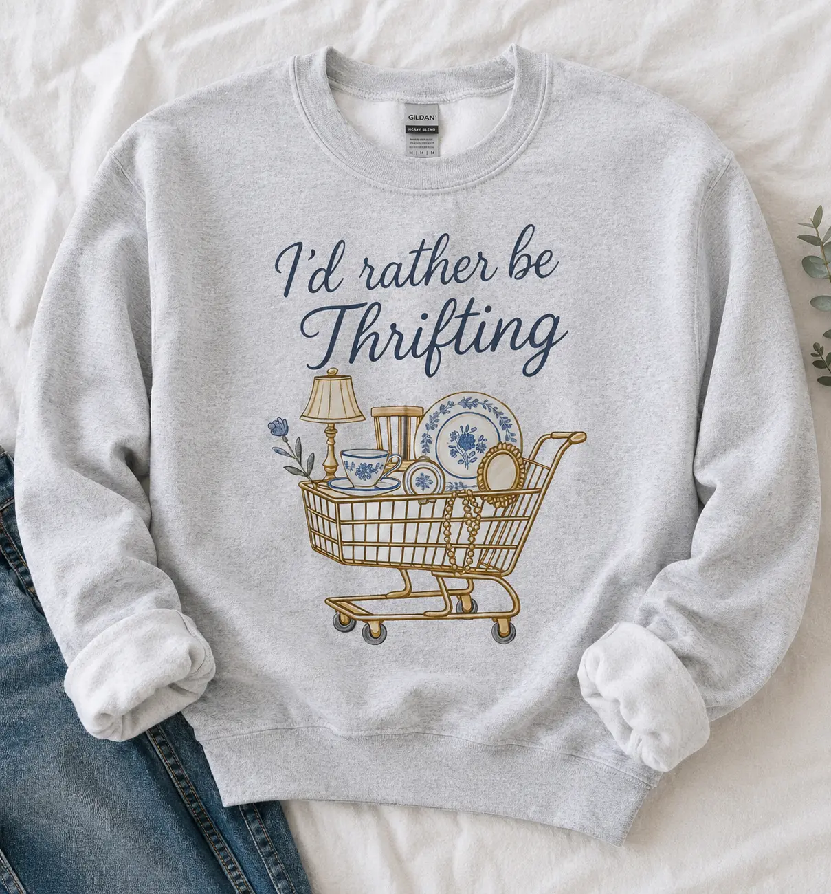 I’d Rather Be Thrifting Shirt, Vintage Thrift Lover Graphic T-Shirt, Cozy Cottagecore Aesthetic Tee, Cute Retro Shopping Shirt