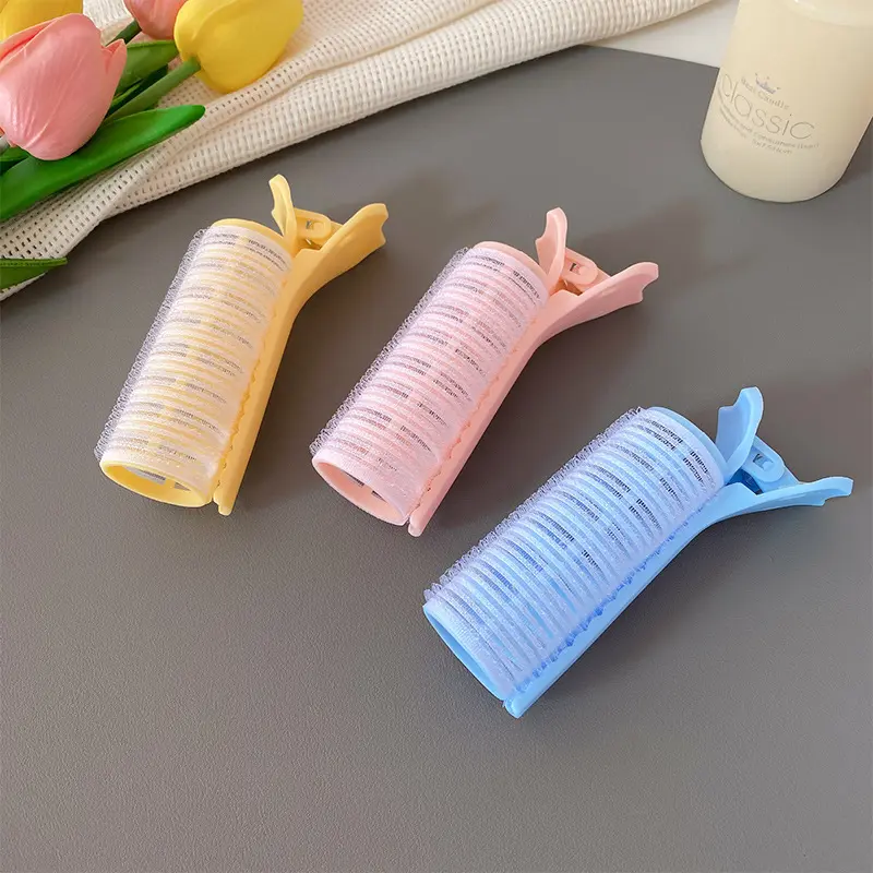 3pcs Manual Curling Iron, Air Bangs Curling Iron, Heatless Hair Curler, High Cranium Top Non-Tracking Hair Clip Fixes Forehead Headpiece Easy To Achieve Curls Heatless Fluffy Root Clip for Healthy Stylish Hairstyles, Hair Curling Tool