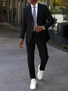 Men's Premium White Suit Set Wrinkle-Resistant Lint-Free Business Formal Wear 4-Season Office Commute Party Two-Piece Suit for Professional Settings