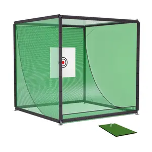 Golf Practice Net Cage,10 x 10 x 10FT Metal Frame Hitting Net Kit for Backyard,Golf Batting Cage Netting Golf Training Simulators for Home