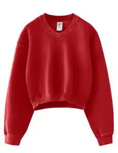 【US Shipping】Hatant hoodies for women Hidden Cult Cropped V-Neck Sweatshirt -Vintage Style with Extra Long Sleeves sweatshirt ,True to Size and Flattering, Athletic Fit, Perfect for Women and Teens