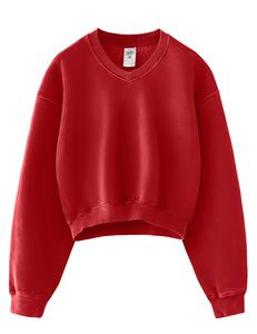 【US Shipping】Hatant hoodies for women Hidden Cult Cropped V-Neck Sweatshirt -Vintage Style with Extra Long Sleeves sweatshirt ,True to Size and Flattering, Athletic Fit, Perfect for Women and Teens