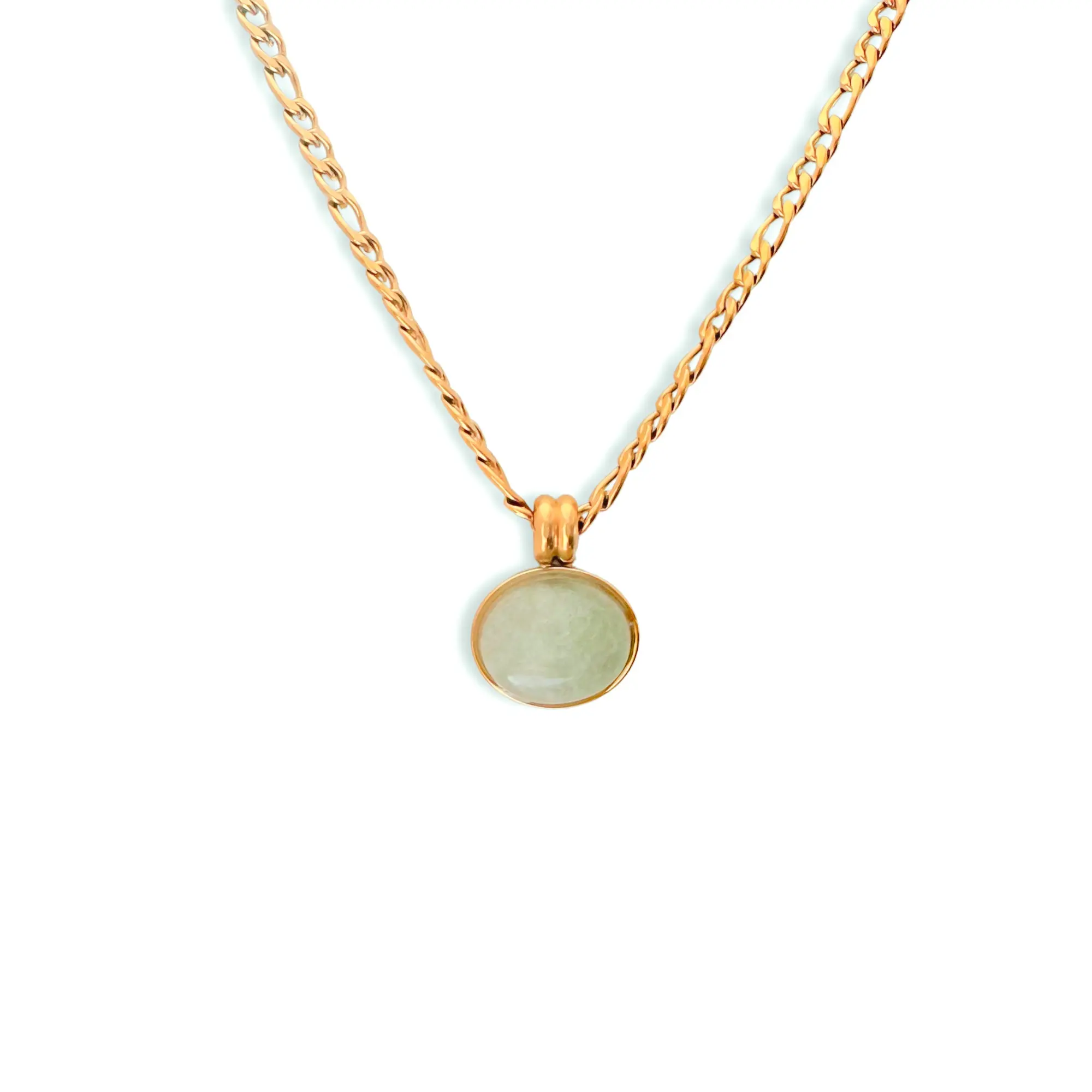 Naomi Oval Aventurine Pendant Necklace
