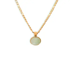 Naomi Oval Aventurine Pendant Necklace