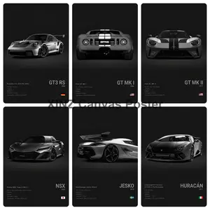 Classic performance supercar specification canvas poster, GT Mk I, 911 GT3 RS, Koenigsegg Jesko legendary car wall art, vintage car culture poster, suitable for men's garage bedroom, car enthusiast collectible