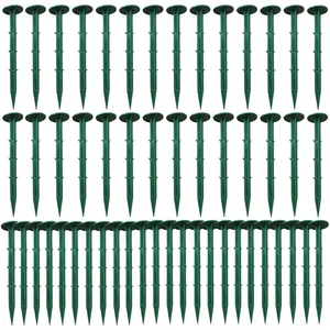 100pcs, plastic garden stake, durable rust-proof landscape nail, for weed isolation cloth, sunshade net, ground cover fixing with hook design suitable for indoor and outdoor garden tools