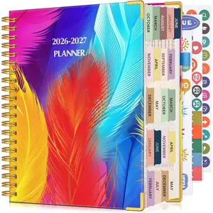 Planner 2025-2027, 21 Months Weekly and Monthly Daily Planner from October 2025 - June 2027, 8.5" x 11" A4 Large Hardcover Agenda Organizer Book 2026 with Tabs, Spiral Yearly Calendar Planners for School Work , Colorful