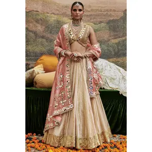 Beige svet gulal naach lehenga set