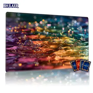 Magical Colorful Bubbles TCG MTG Playmat - 12x24inch Non-Slip, Perfect for Family Gathering Card Games & Festive Gifting