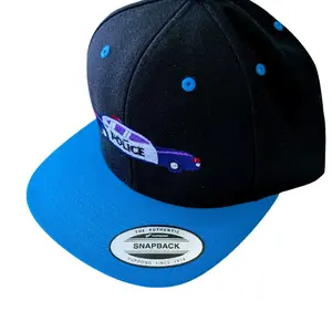 Custom Police Car Embroidered Baseball Snapback – Premium Two-Tone Streetwear Hat with Authentic Snapback Label