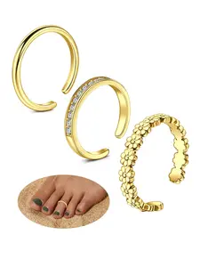 Women's Elegant Artificial Gemstone Decorated Toe Ring, Adjustable Open Toe Ring, Fashionable Foot Jewelry for Party, Daily Clothing Decor, Birthday Gift