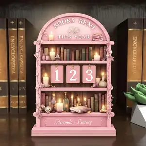 Personalized Books Read This Year Tracker, Custom Wooden Bookshelf Decor, Reading Goal Counter, Book Lovers Gift, Custom Library Sign