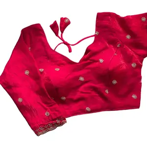 Heavy Stars & Beads Handwork Bridal Blouse – Pure Fendy Silk Partywear Designer Blouse