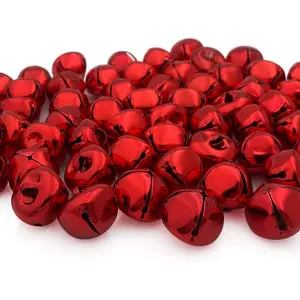 Jingle Bells 1-Inch/ 25mm Metal Craft Bells, for Holiday Home Christmas Festival Party Wedding Decoration Gifts DIY Project, 60 count, Bright Red