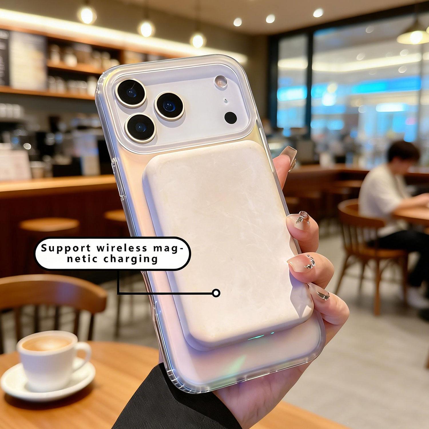 Laser PrismGlow Color-Shift Iridescent Clear Phone Case, Sparkly Cute Design, MagSafe Magnetic Cover for iPhone 17 16 15 14 13 12 Pro Max