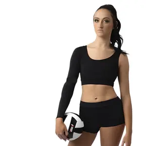 Ammox Right Sleeve Sports Bra with Non-Slip Sleeve and Removable Pads Comfortable Fit Ideal for Active Lifestyle Machine Washable Black Color