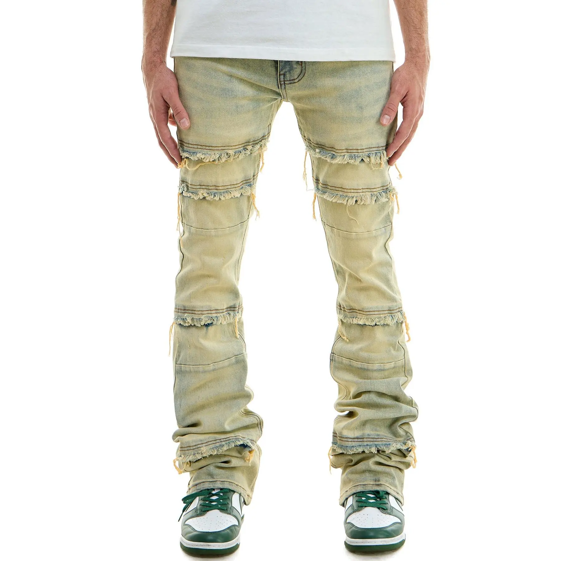 SUPER STACKED PANELLED JEANS