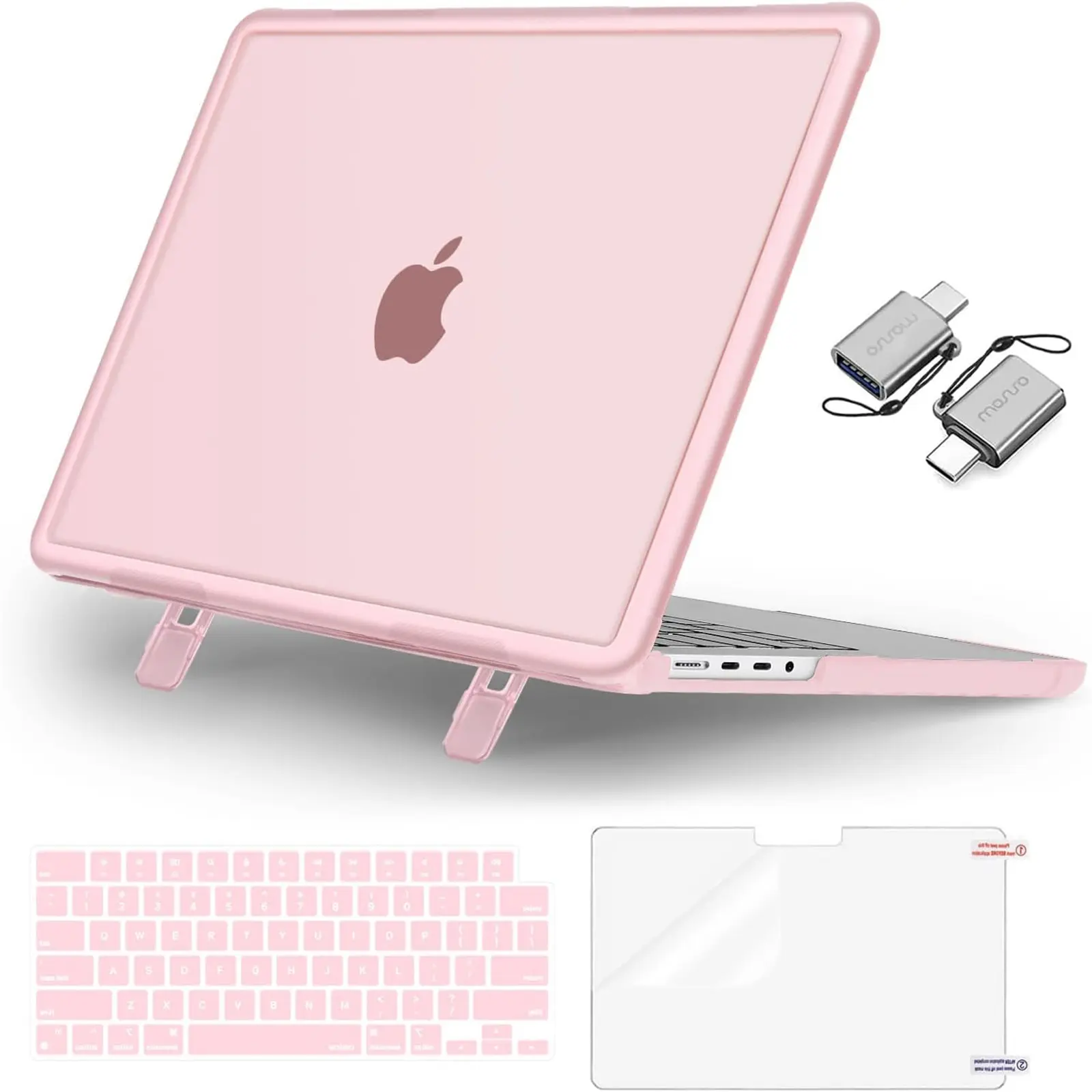 MOSISO Compatible with MacBook Pro 16 inch Case M5 2026 M4 2025 M3 M2 M1 2024-2021 A3429 A3428 A3403 A3186 A2991 A2780 A2485, 4 in 1 Kit Heavy Duty Hard Shell Case with Fold Kickstand, Screen Protector, Office, Water Resistant, Keyboard Cover, Usb-C, Scho