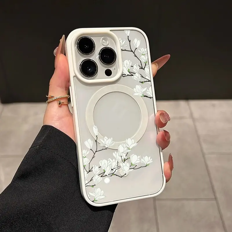 Magnolia Blossom Branch Magnetic Phone Case by Mood In Case