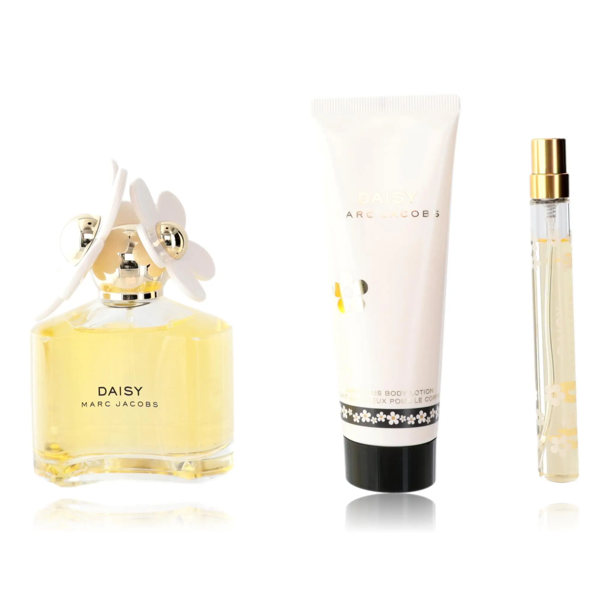 Daisy by Marc Jacobs, 3 Piece Gift Set for Women with 3.4 oz Aroma Body Care Fragrance Jasmine Intensive Lotion Silky Strawberry Vanilla Violet