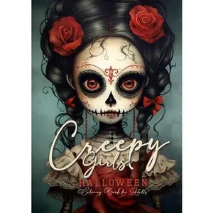 Creepy Girls Halloween Coloring Book for Adults: Halloween Grayscale Coloring Book Gothic Horror Coloring Book for Adults Sugar Skulls Catrinas, Scare -- Monsoon Publishing - Paperback
