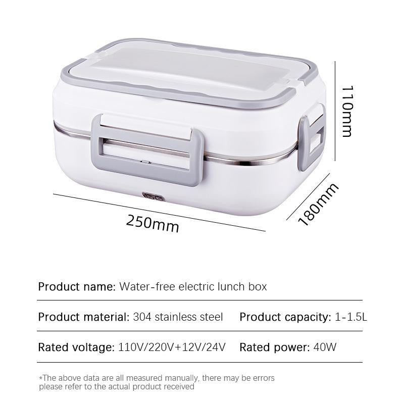 Kitchen ware 1.5L Cookware Sets Heater Portable Electric Lunch Boxes stainless steel Container with Insulation Bag for Car Truck