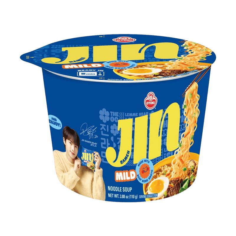 OTTOGI Jin Ramen Mild Bowl 110g - Authentic Korean Instant Noodles, BTS Jin Collaboration, Mild Spicy Flavor