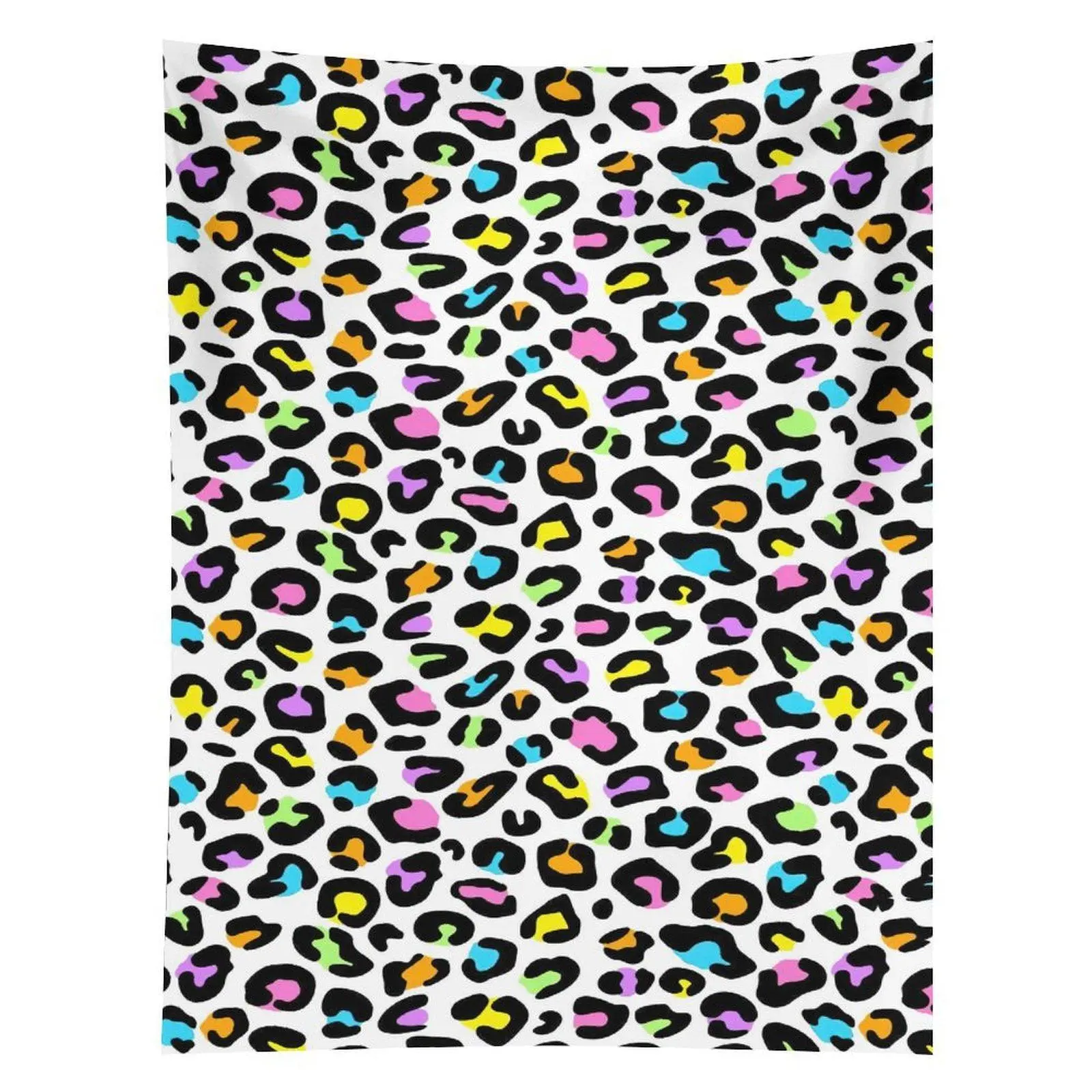 Colorful Leopard Print Tapestry Rainbow Animal Pattern Wall Hanging Decor