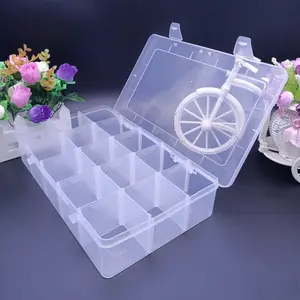 15-Compartment Large Capacity Transparent Plastic Jewelry Box Storage Case, Detachable Dividers, Ideal for Organizing Accessories