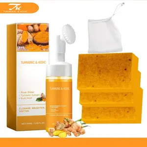 Turmeric & Kojic Acid Soap Bar,Facial and Body Cleansing,Daily Skin Cleansing Soap Bar, Suitable for Both Men and Women, Moisturizing and Mild Kojic Acid Soap Bar, Comes with Soap Bag Skincare Cleanser Natural Carrot