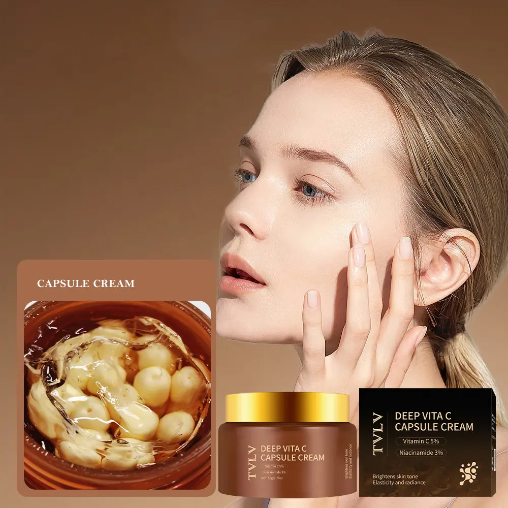 Deep Vita C Capsule Cream, Moisturizer, Moisturizing, Hydrating, 12-Layer Deep Moisture Absorption, Improves Dullness & Brightens Complexion, Boosts Skin Elasticity & Radiance