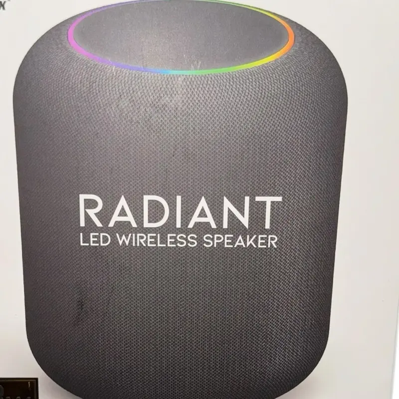Radiant Portable Wireless Bluetooth Speaker LED - Compact Sound with RGB Light Effects 8W Bass for Home Travel Parties Outdoor Use - Colorful, Audio