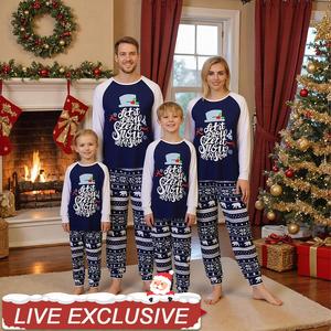 Matching Christmas Pajamas for Family Two-Piece with Long Sleeve Cozy Xmas Pjs for Family Two-Piece Soft and Stretchy Sleepwear Christmas Pjs 13026/13024/13023-LIVE