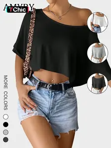 Women's Asymmetrical Sleeve Top, Casual Tie Dye Fitted Tee, All-Season Streetwear, Loose Fit, Perfect for Fitness and Dance, mardi gras , aries baby tee propse , thragg invincible , maya and miguel , betty boop, chrome heart , tillys  ,  edikted